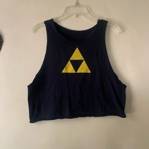 Simple vintage cut cropped Zelda tank